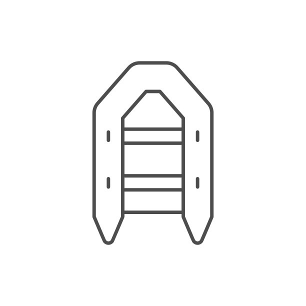 充气船线性轮廓图标图片下载