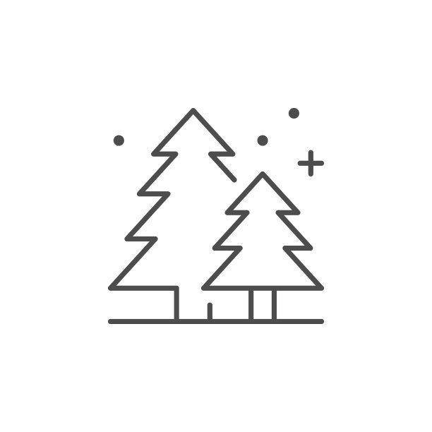 针叶林线轮廓图标图片下载