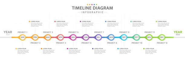 信息图现代时间线图日历图片下载