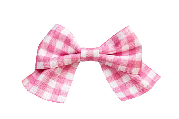 粉红色美丽的弓孤立在白色。图片下载