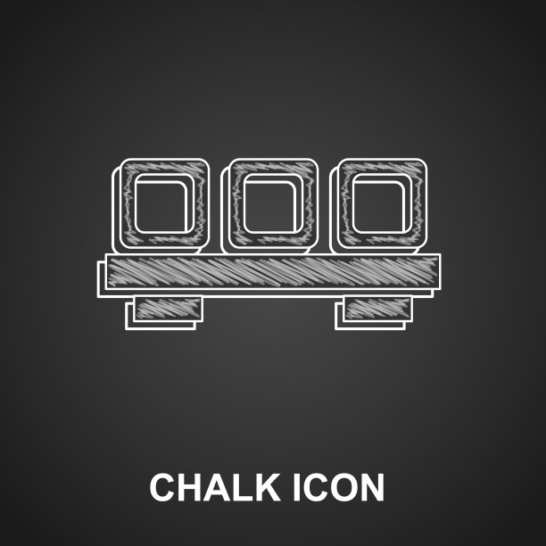 用粉笔把寿司的图标隔离在砧板上图片下载