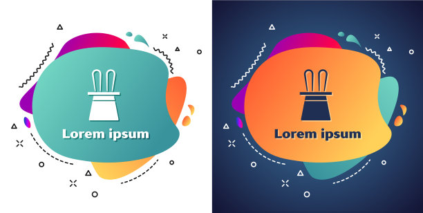 白色魔术师帽和兔耳朵图标隔离图片下载