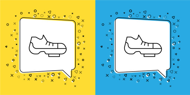 Set line铁人三项自行车鞋图标隔离上图片下载