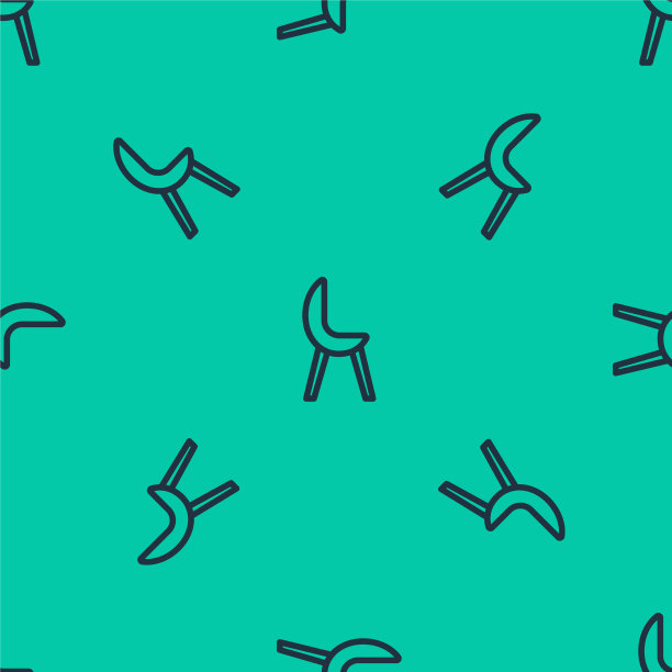 蓝色线条扶手椅图标隔离无缝模式图片下载