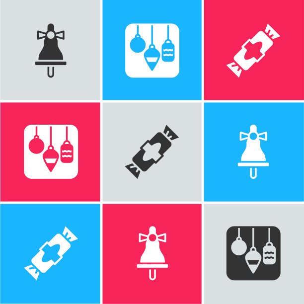 圣诞快乐的铃声灯和糖果图片下载