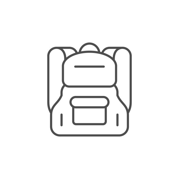 现代背包线轮廓图标图片下载