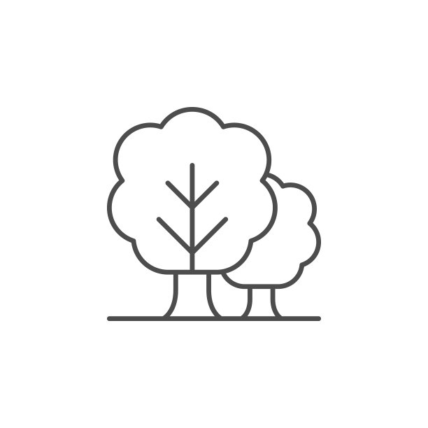 森林线图标或树的概念图片下载