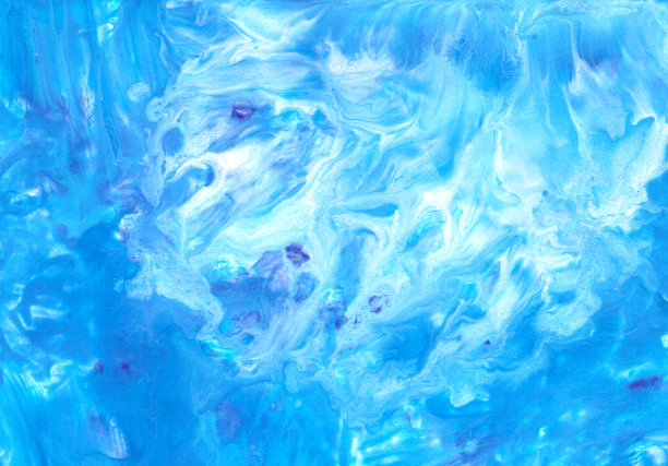 抽象流体艺术背景。蓝色、紫色和白色混在一起。美丽的创意印刷。抽象艺术手绘。原来的艺术品。颜色溅在纸上。室内的照片图片下载