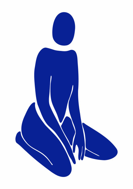 马蒂斯当代蓝色海报女人剪影图片下载