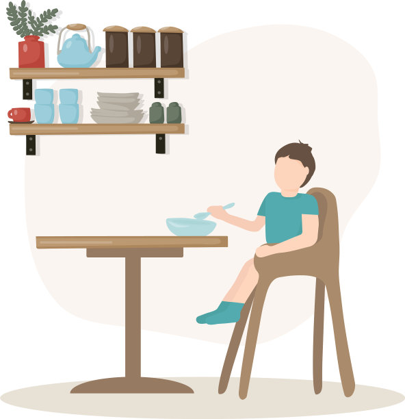 巴结着自己的小儿子吃饭图片下载