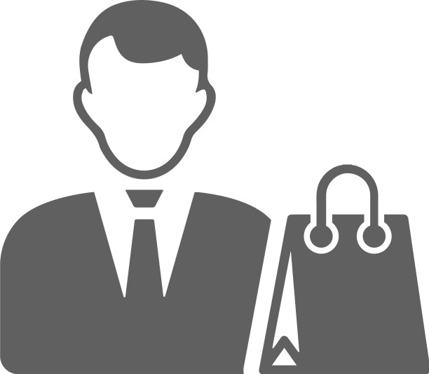 购买购物客户图标灰色图形图片下载