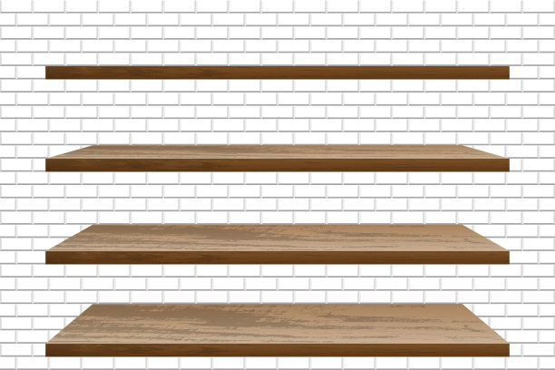 砖墙上真实的空木架图片下载