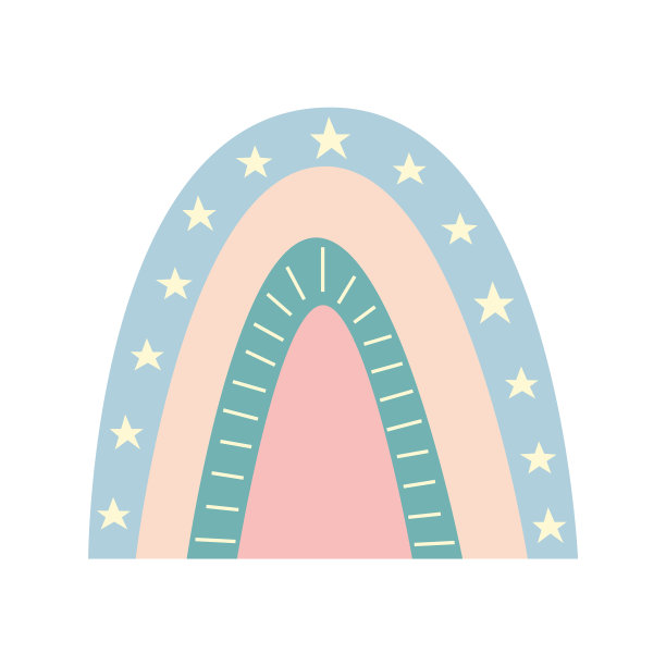 可爱的儿童彩虹斯堪的纳维亚波西米亚风格图片下载