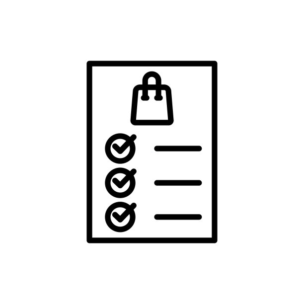 购物清单概述图标商业在白色图片下载