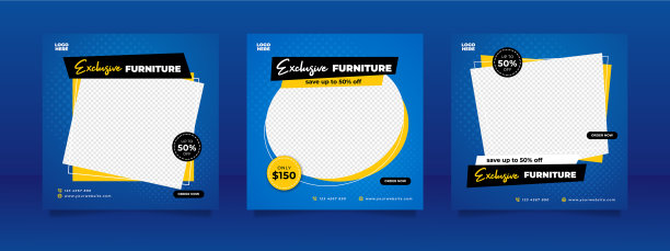 创意家具销售横幅或社交媒体图片下载