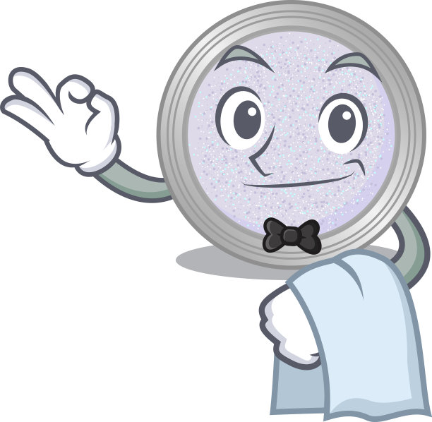 一个卡通图片闪闪发光的眼影服务员图片下载