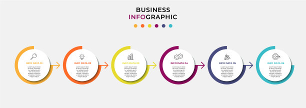 业务信息图时间轴有6个步骤图片下载