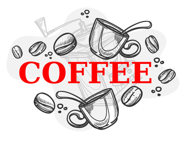 背景是咖啡豆和研磨杯图片下载