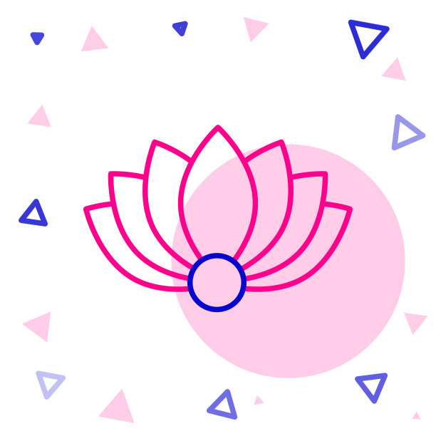 线荷花图标孤立在白色图片下载