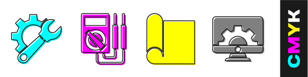 设置扳手和齿轮万用表图形图片下载