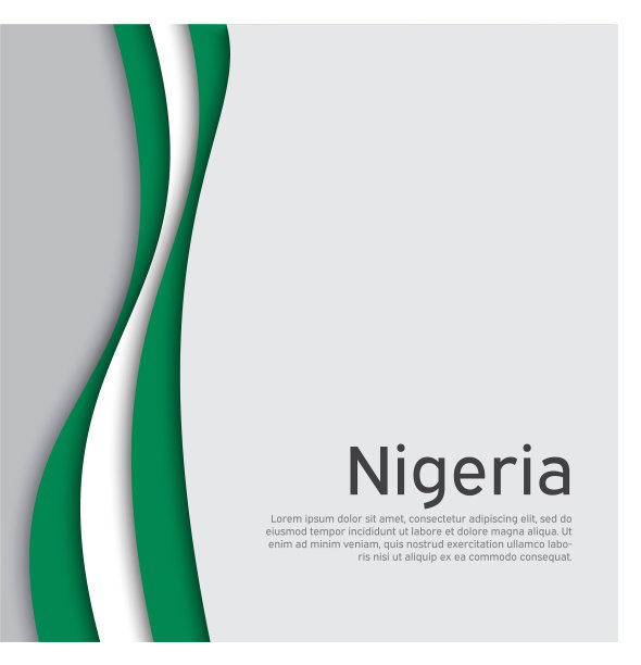 摘要挥舞尼日利亚国旗的创意背景图片下载