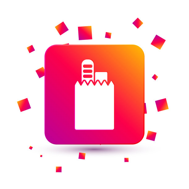 白色的在线订购和快餐外卖图标图片下载