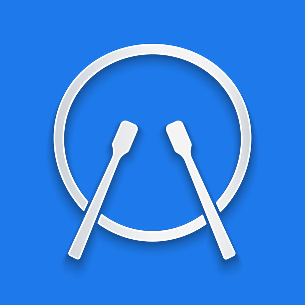 剪纸乐器鼓和鼓棒图片下载