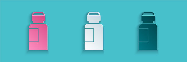 剪纸颜料水粉罐染料图标孤立图片下载