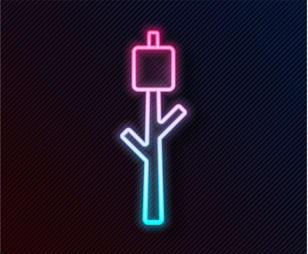 发光的霓虹线棉花糖棒图标图片下载