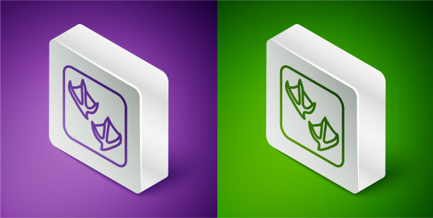 等距线海鸥爪脚印图标孤立图片下载