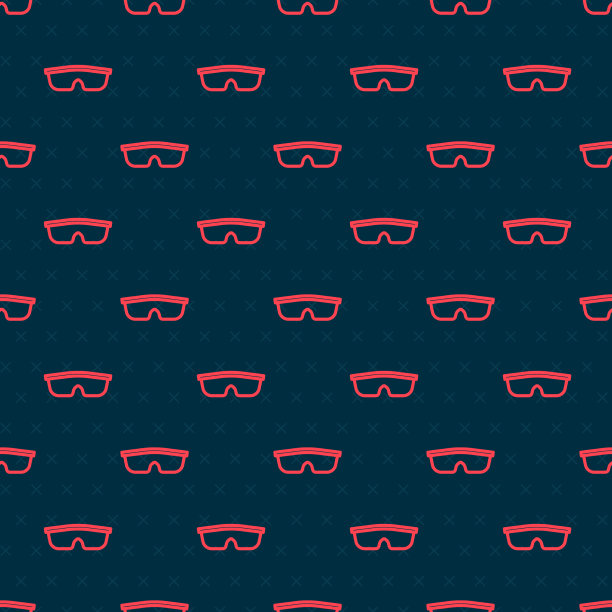 红色线运动自行车太阳镜图标孤立图片下载