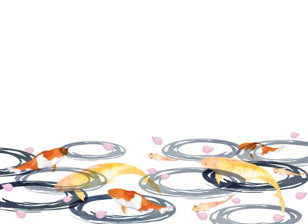 日本彩色鲤鱼的花瓣图片下载