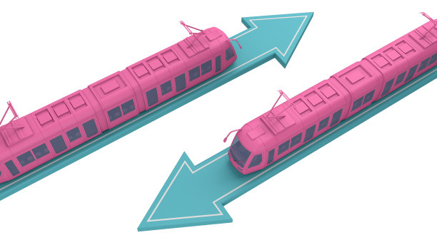 粉色地铁上箭矢孤立白色列车图片下载