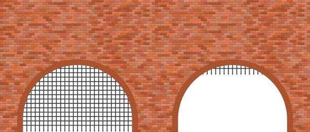 中世纪城堡的大门和砖墙图片下载