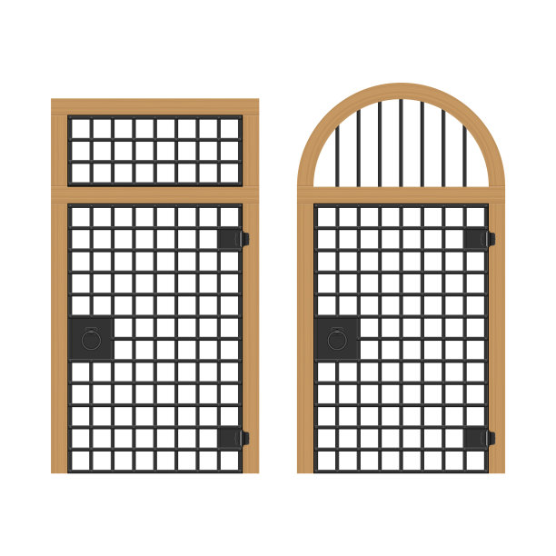 有铁条的旧门图片下载