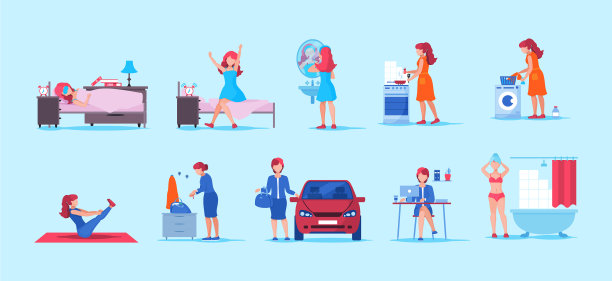 年轻女性办公室职员和家庭主妇每天图片下载