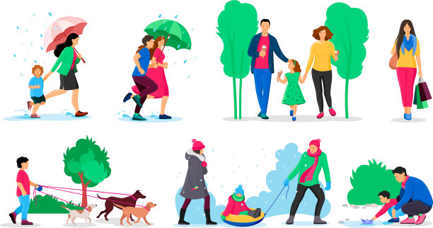 家庭孩子在不同的时间在不同的年份图片下载