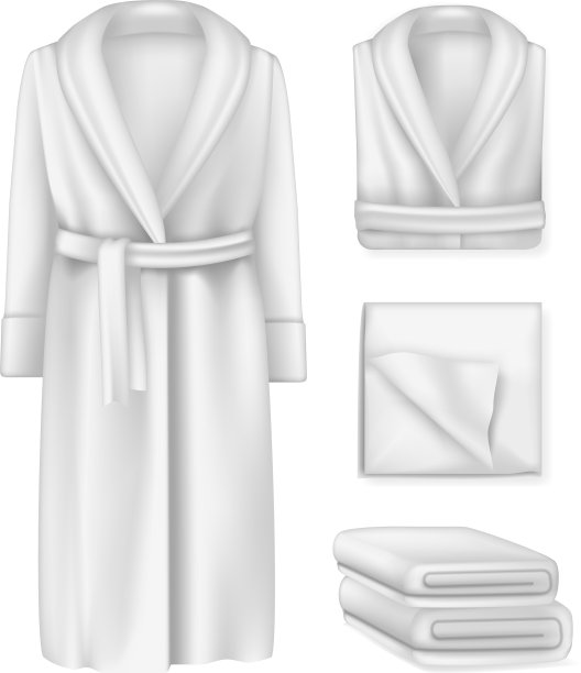 空白浴衣男女蓬松毛巾图片下载