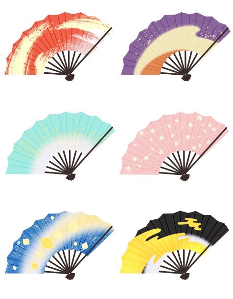 舞扇彩色套装图片下载