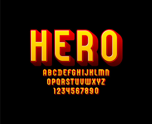 3d字体漫画风格时尚明亮的字母图片下载