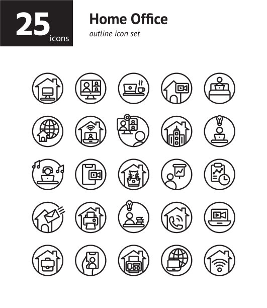 家庭办公室大纲图标设置图片下载