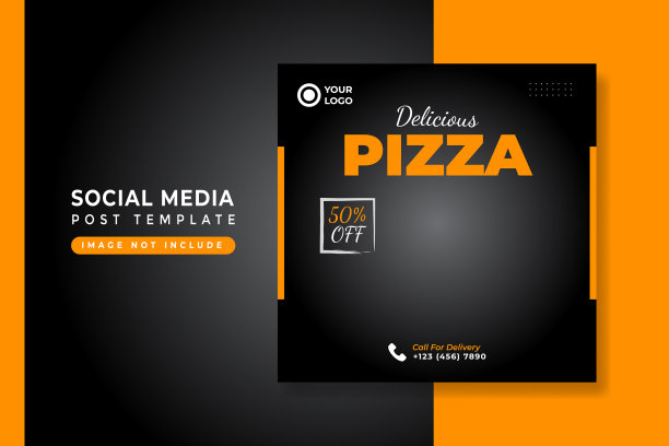 食物菜单社交媒体张贴横幅模板图片下载