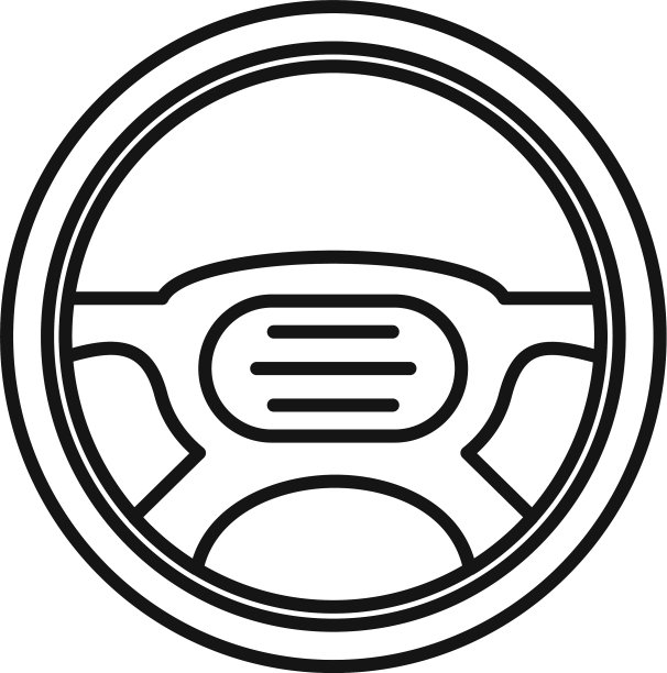 汽车方向盘图标轮廓风格图片下载