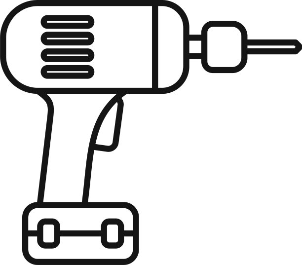 无绳钻图标轮廓风格图片下载