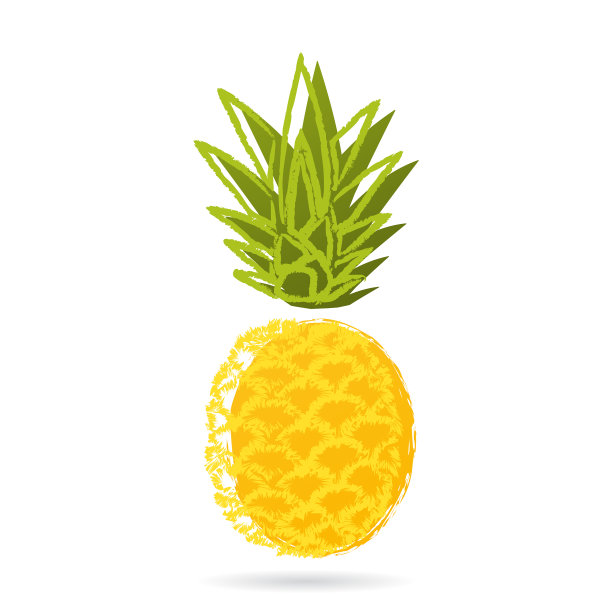 菠萝金与偏移轮廓剪贴画成熟图片下载
