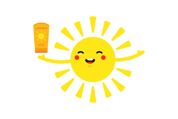 太阳字符持有瓶管防晒图片下载