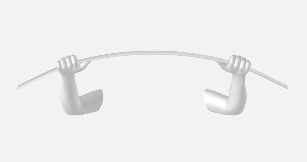 手拿着一根杆子对抗着一堵白色的墙图片下载