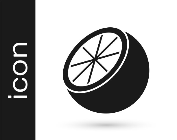 黑色橙色的水果图标孤立在白色图片下载