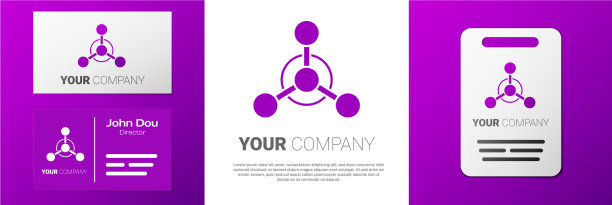 标志型分子图标孤立在白色图片下载