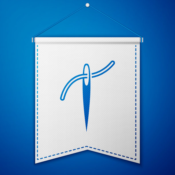 缝纫用蓝针，线标隔离图片下载